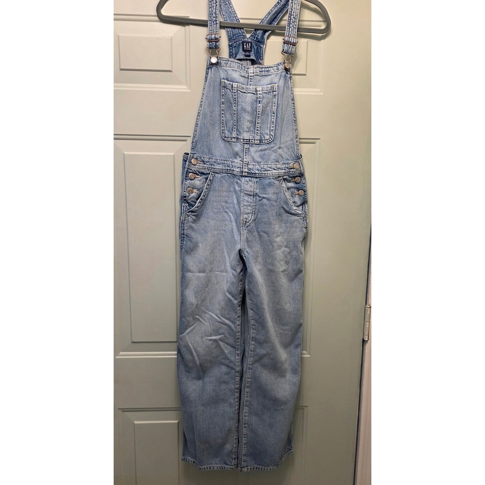 Gap Kids XXL or Women's XXS to XS Denim Overalls Light Wash Blue Straight Leg